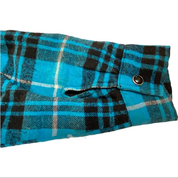 Knuckleheads Blue Plaid Button Down Jacket 7Y - Picture 6 of 8